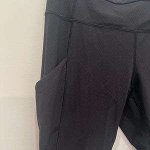 Long scrunch bottom black patterned Lululemon legging